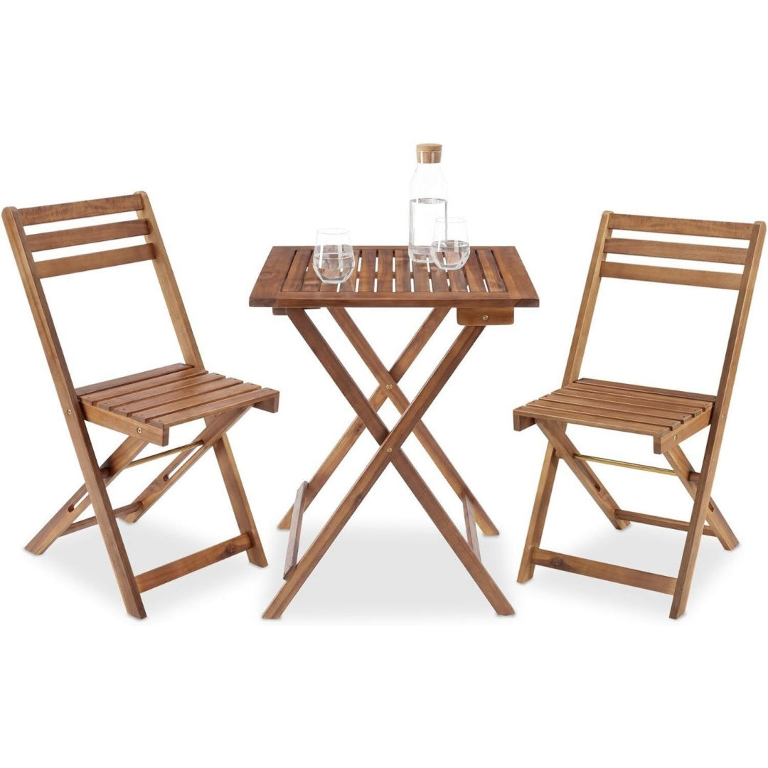 set bistro legno pieghevole